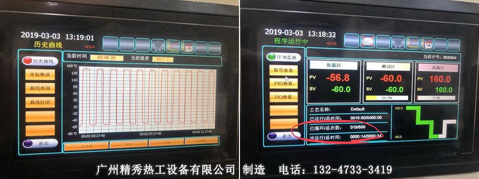 溫度沖擊試驗箱歷史曲線圖